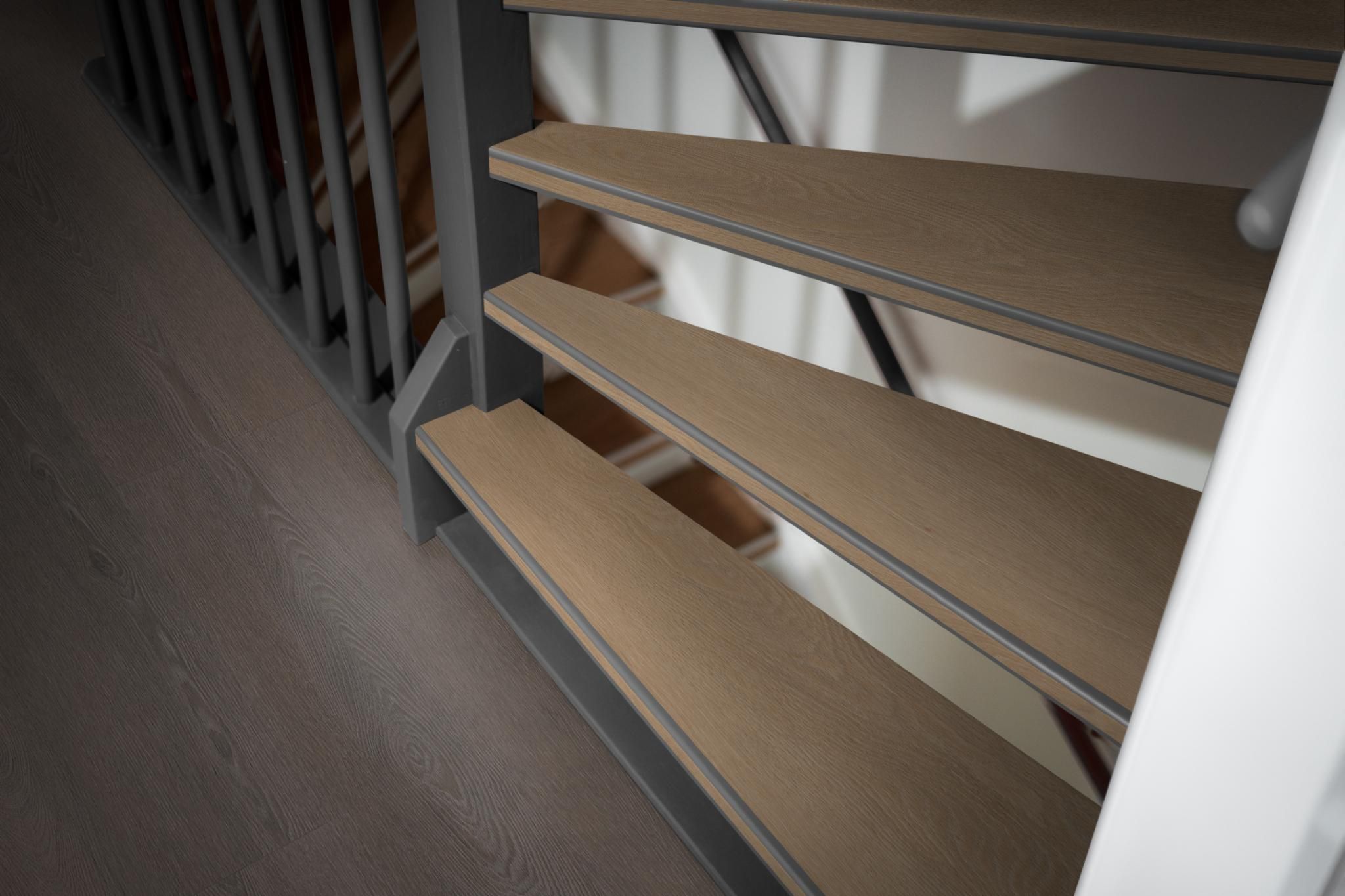 Ambiant Traptreden set pvc Estino Dark Oak Set 4 tredes 3,8/18/55 x 130cm - Afbeelding 3