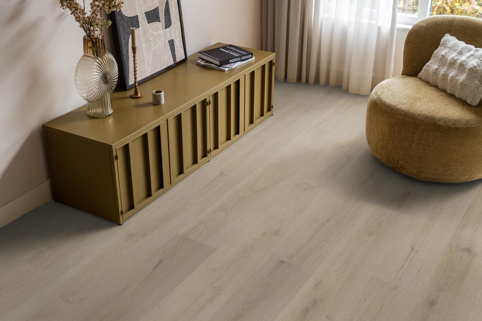 Ambiant plak pvc plank Valento Beige – sfeerfoto