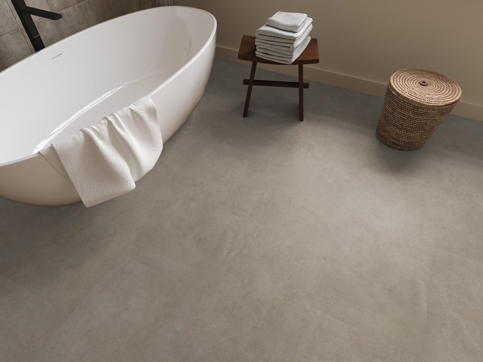 Ambiant pvc klik tegel/betonlook Cerino Grey – sfeerfoto