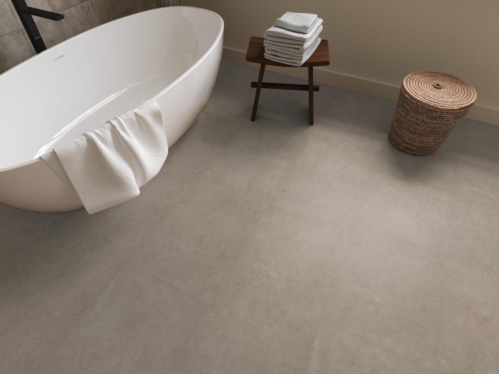 Ambiant pvc klik tegel/betonlook Cerino Light grey – sfeerfoto