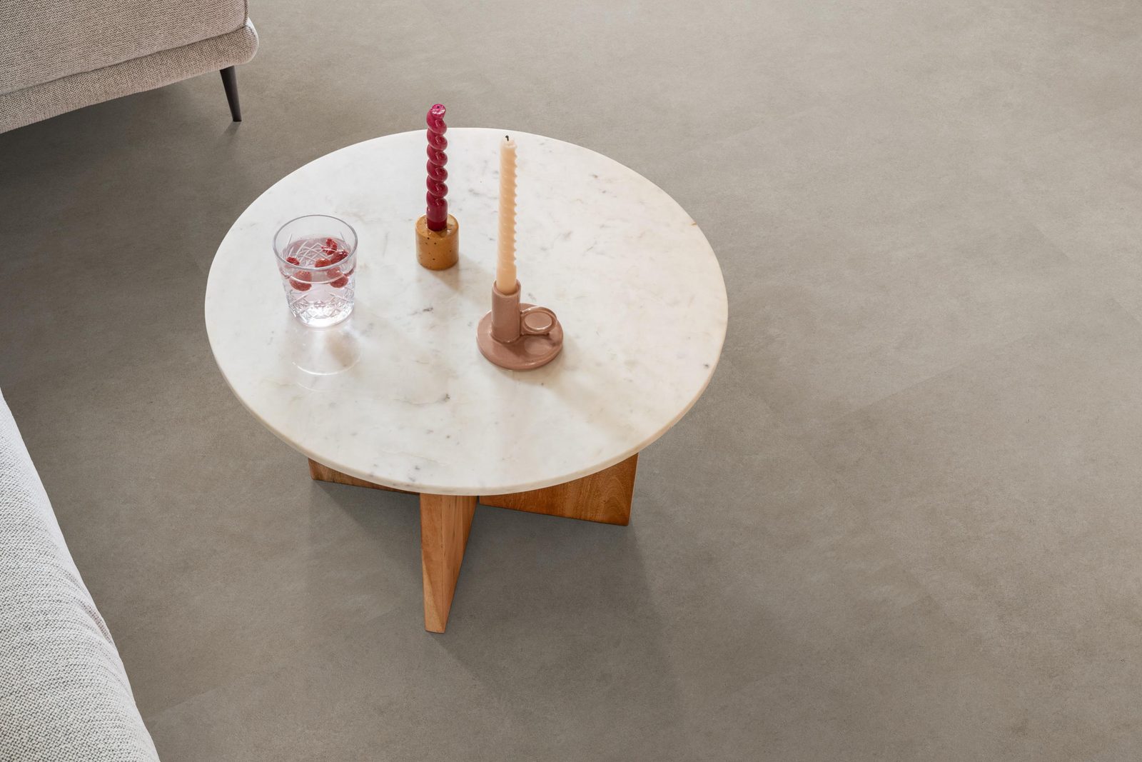 Ambiant pvc loose lay tegel/betonlook Cerino Grey – sfeerfoto