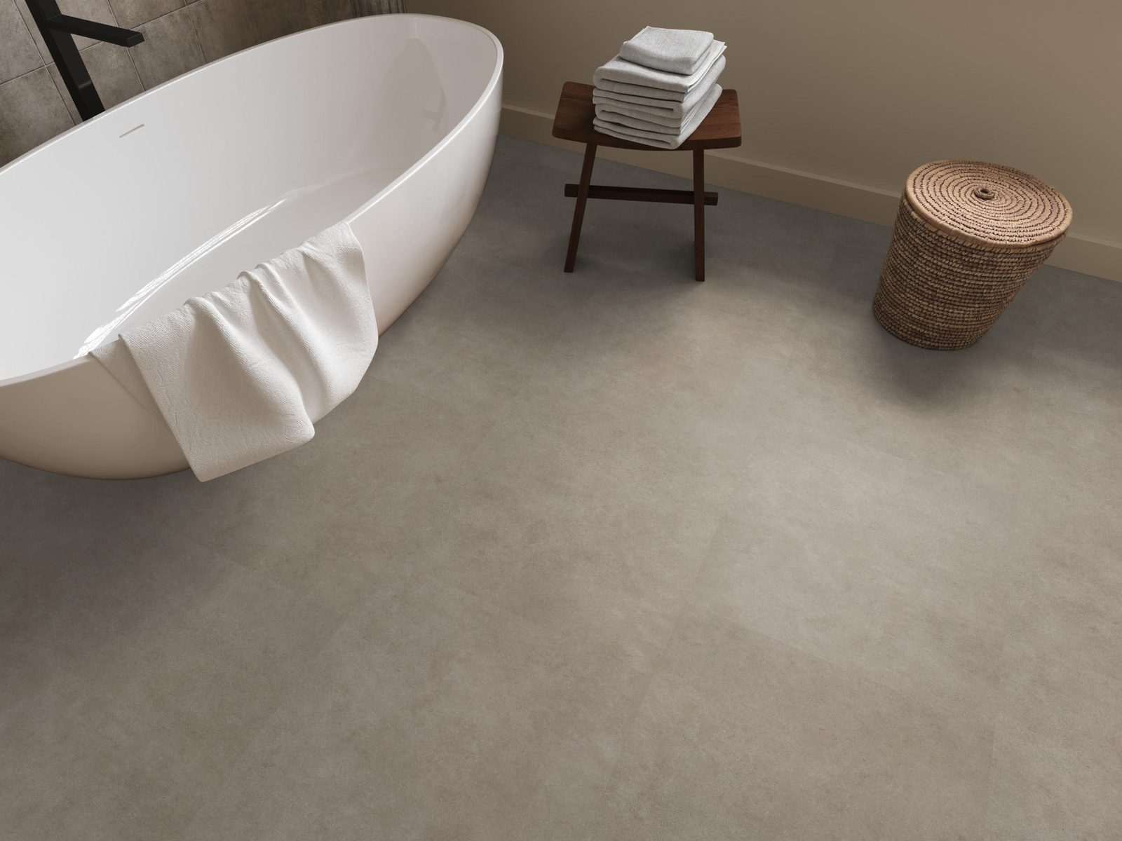 Ambiant pvc loose lay tegel/betonlook Cerino Grey – sfeerfoto