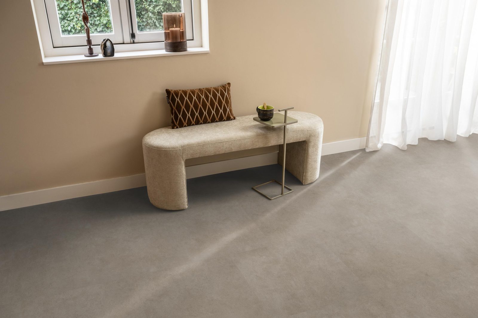 Ambiant pvc loose lay tegel/betonlook Cerino Grey – sfeerfoto