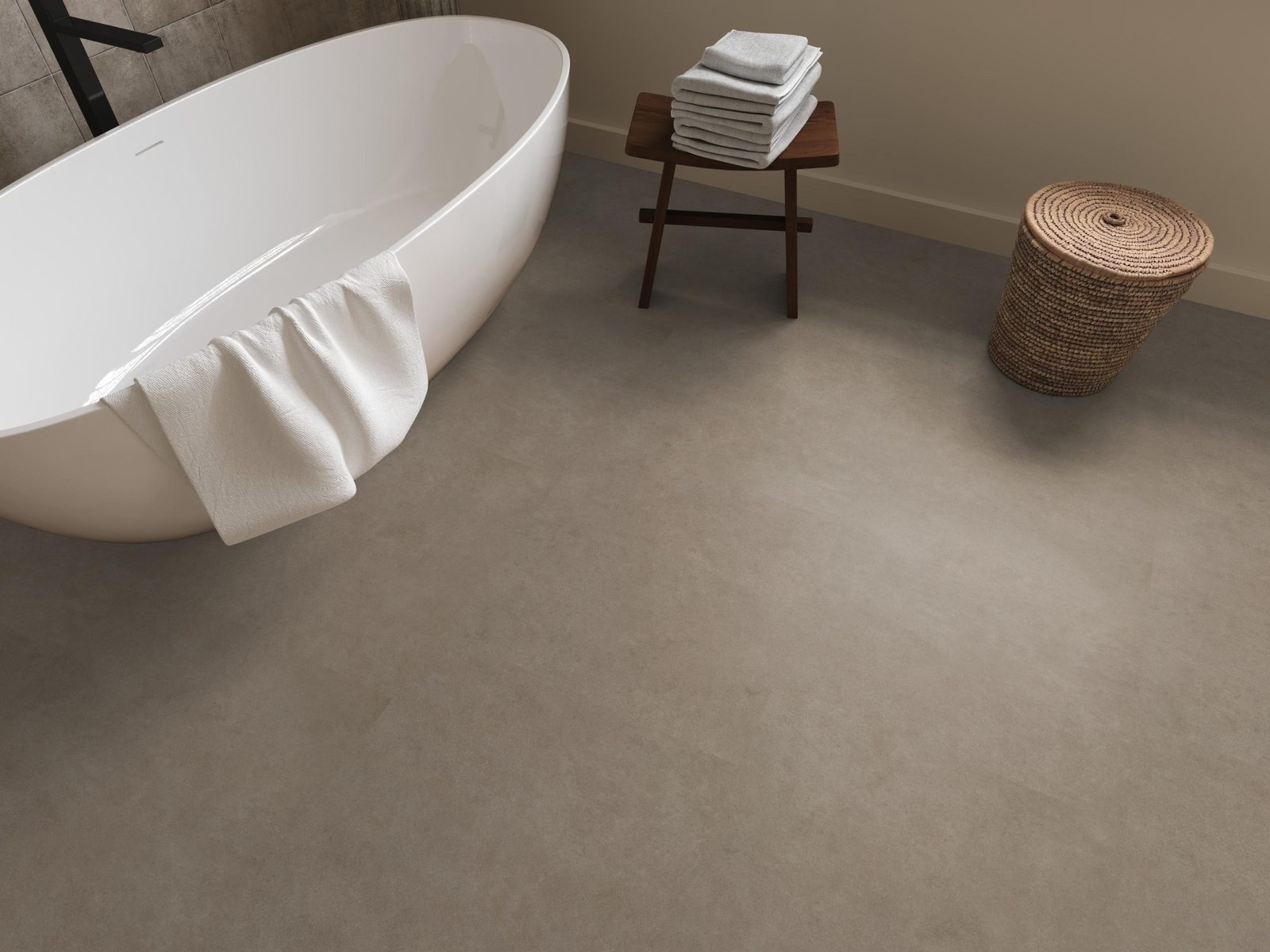 Ambiant pvc loose lay tegel/betonlook Cerino Taupe – sfeerfoto