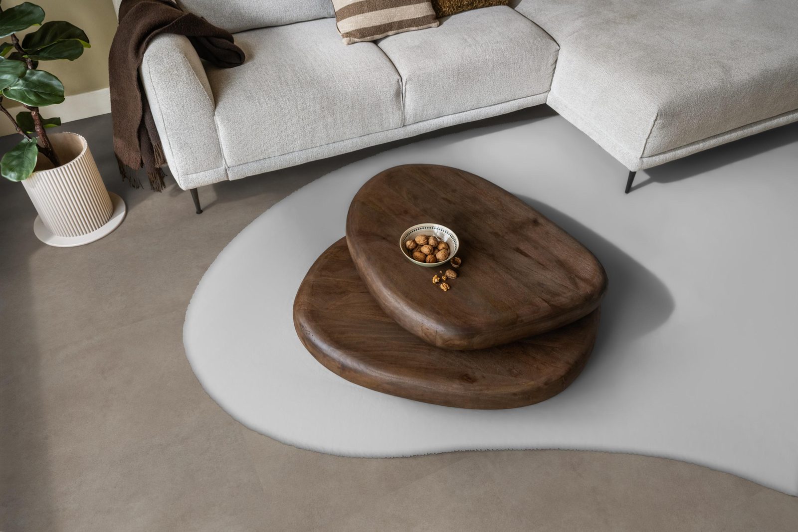 Ambiant pvc plak tegel/betonlook Cerino XL Warm grey – sfeerfoto