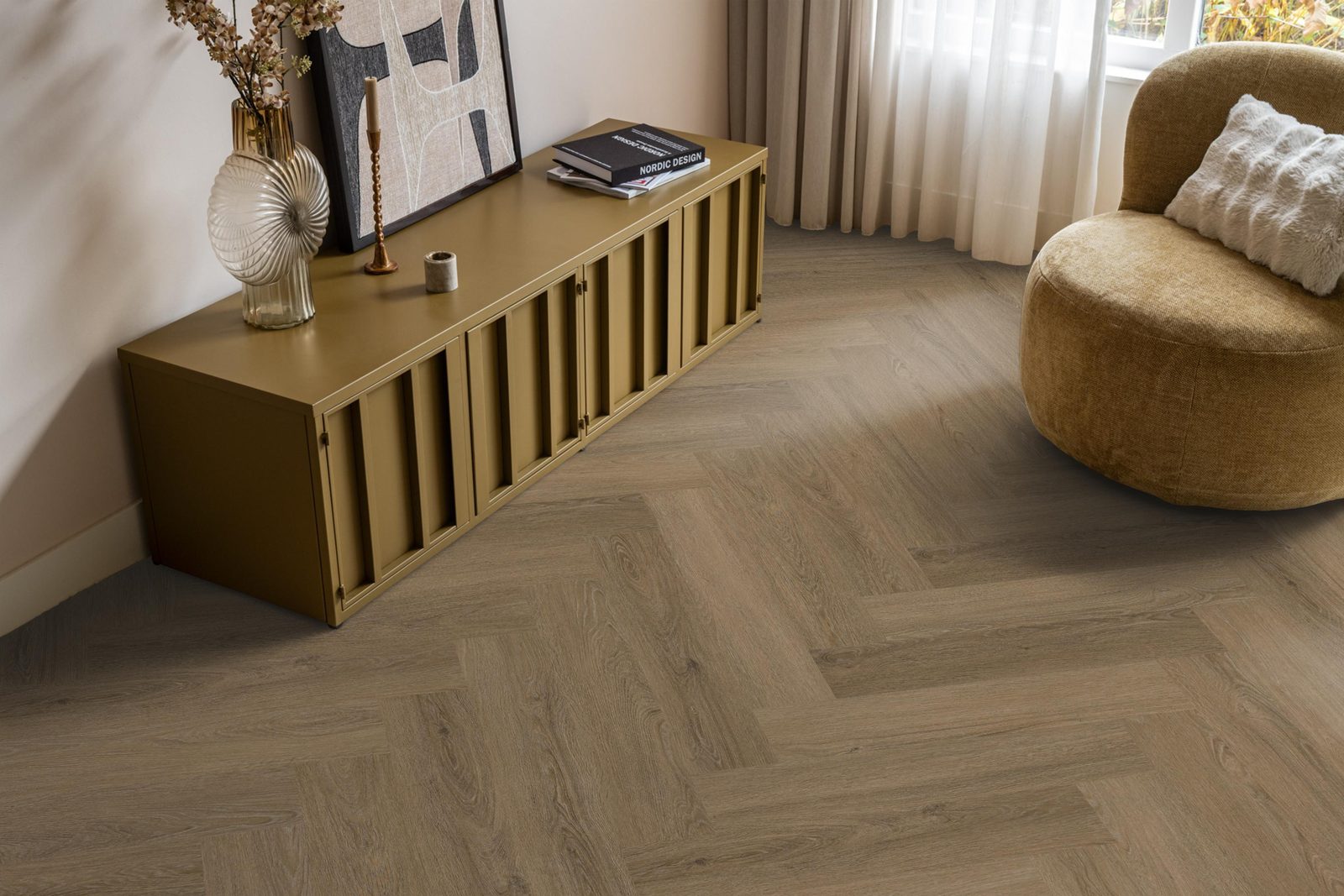Ambiant pvc visgraat klik Spigato Viranto Light brown – sfeerfoto