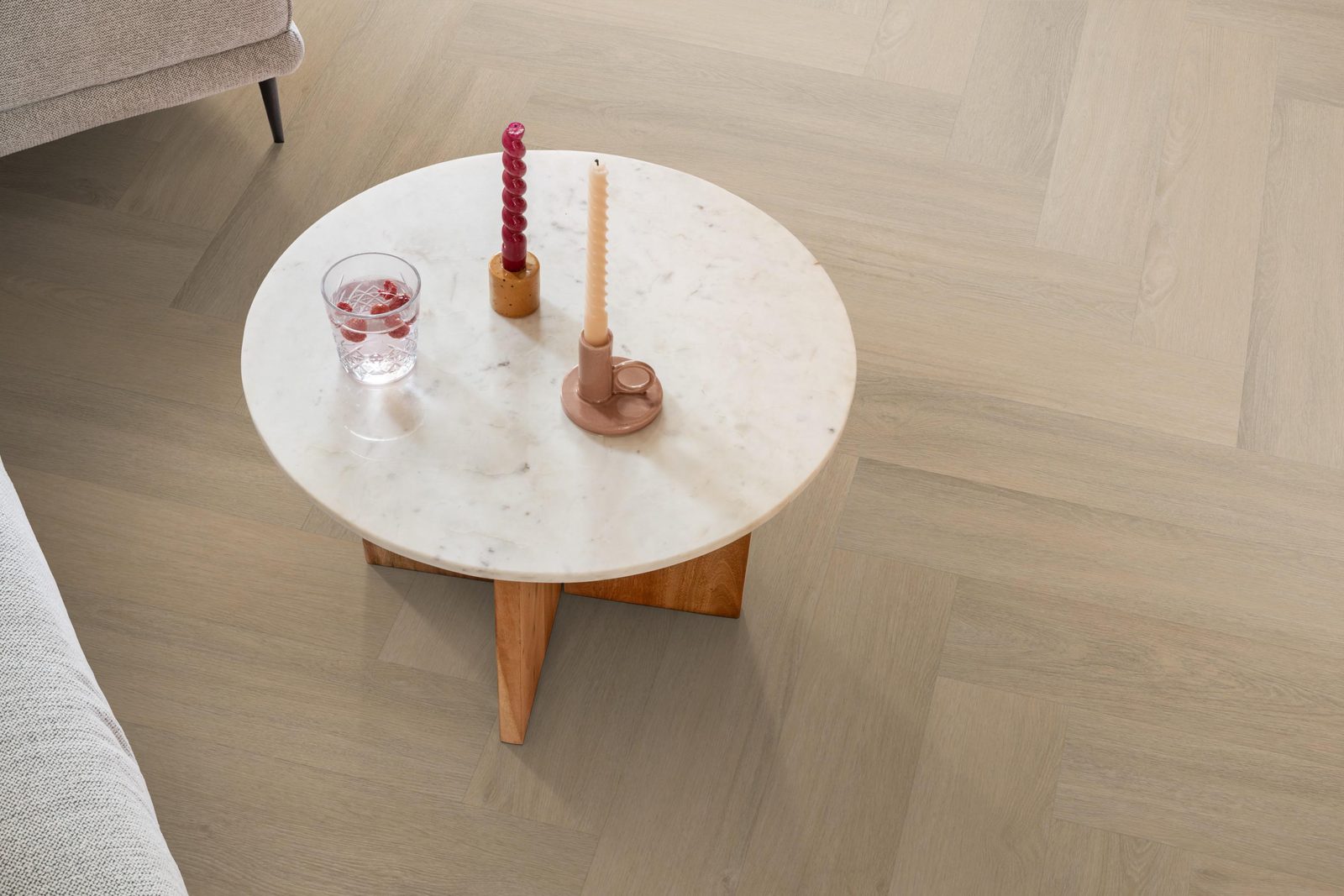 Ambiant pvc visgraat klik Spigato Viranto Warm beige – sfeerfoto