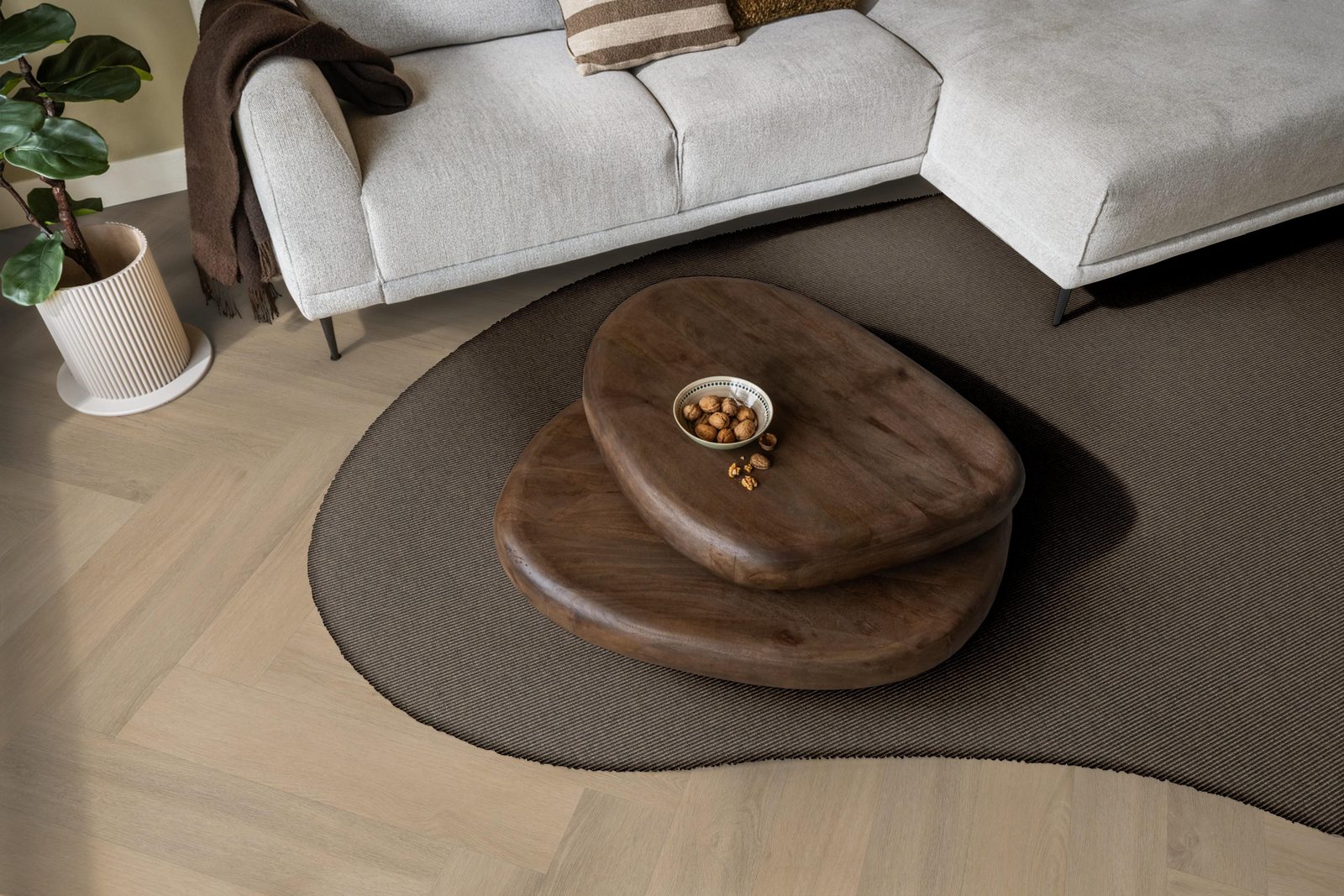 Ambiant pvc visgraat klik Spigato Viranto Warm beige – sfeerfoto