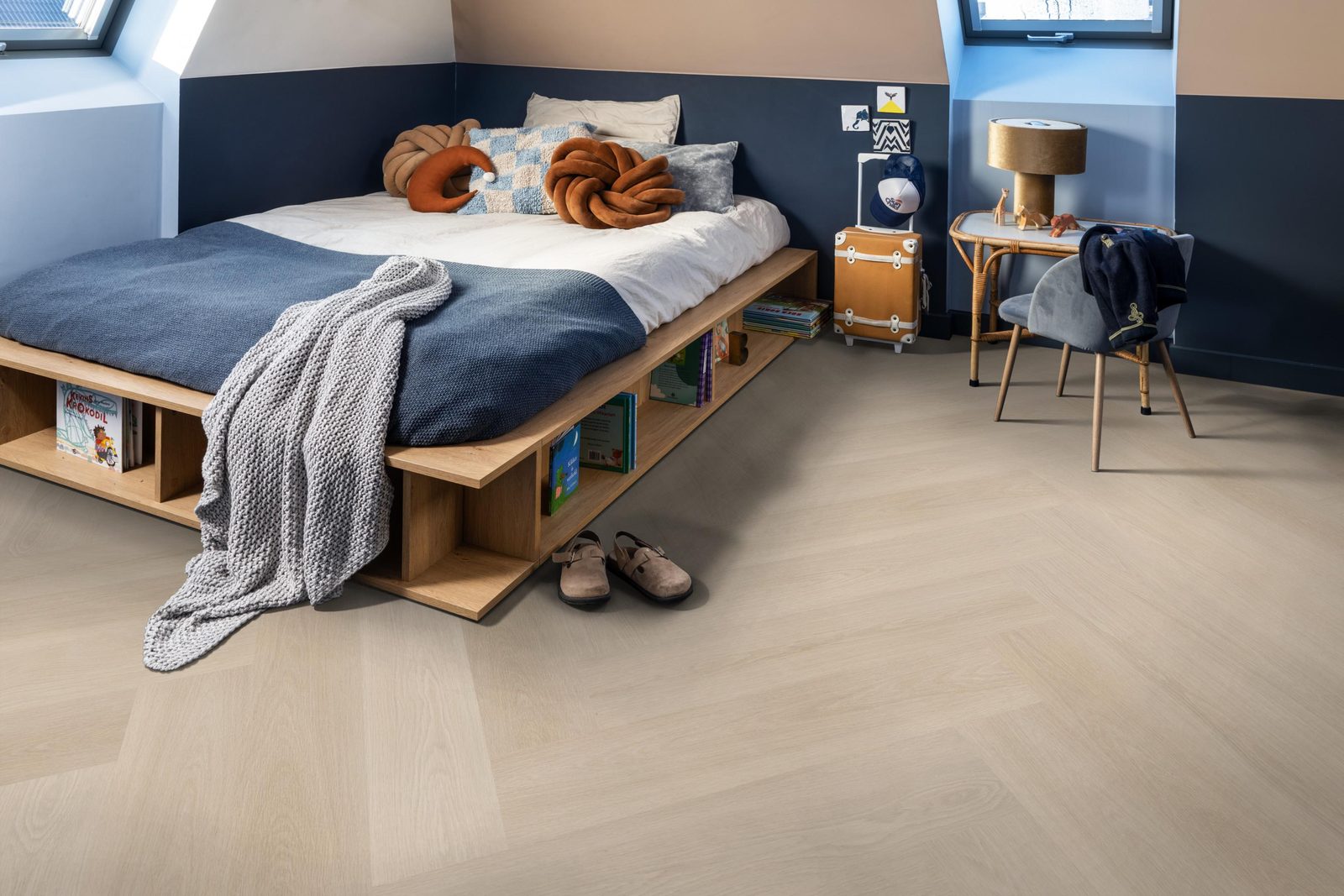 Ambiant pvc visgraat klik Spigato XL Soleno Beige – sfeerfoto