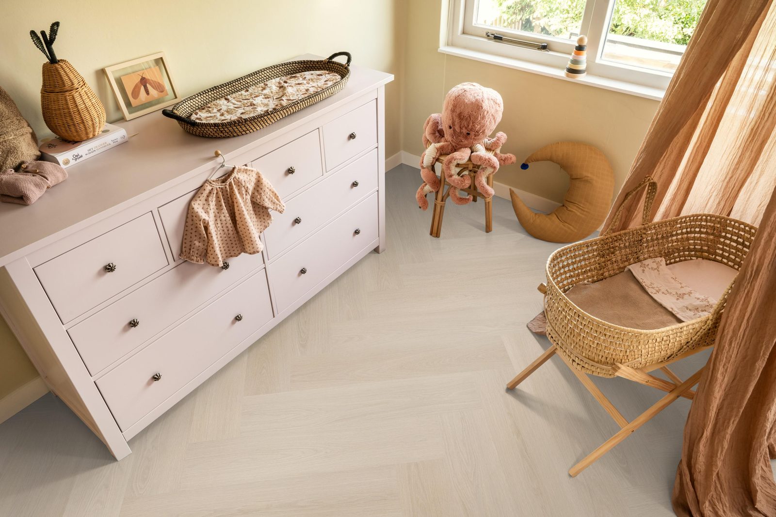 Ambiant pvc visgraat klik Spigato XL Soleno Beige – sfeerfoto