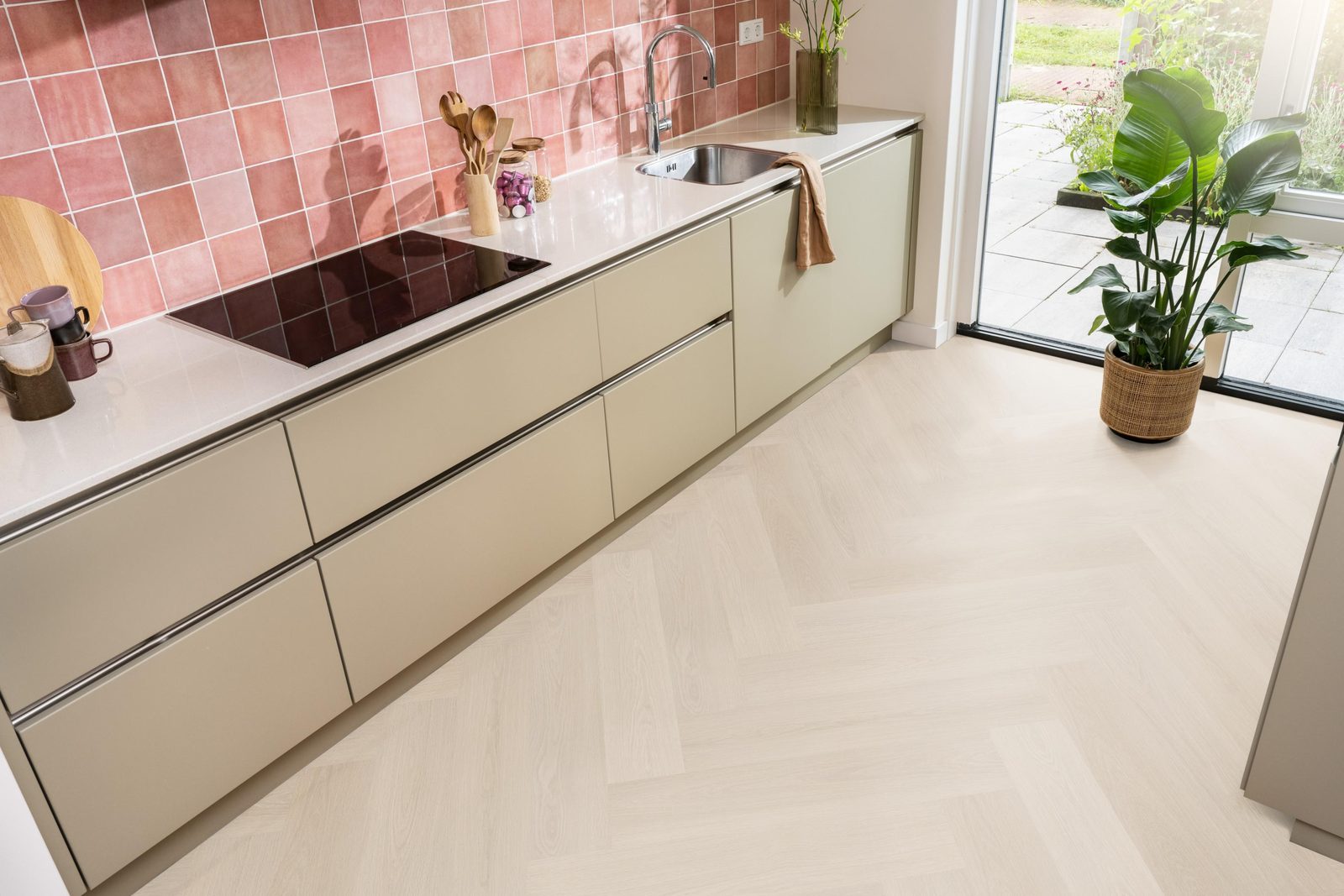 Ambiant pvc visgraat klik Spigato XL Soleno Beige – sfeerfoto
