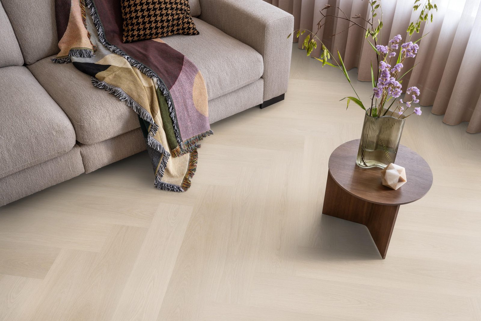 Ambiant pvc visgraat klik Spigato XL Soleno Beige – sfeerfoto