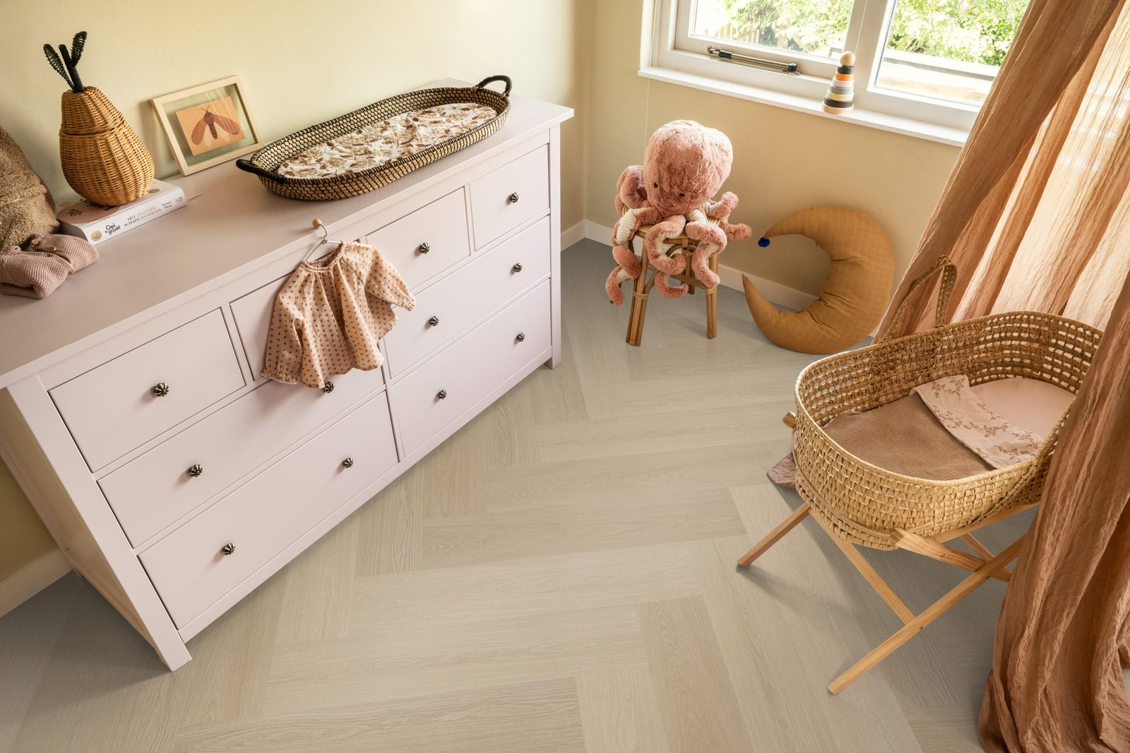 Ambiant pvc visgraat klik Spigato XL Soleno Natural – sfeerfoto