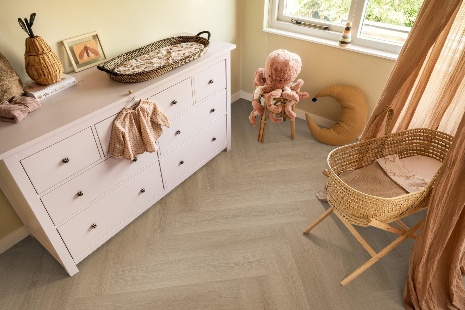 Ambiant pvc visgraat klik Spigato XL Soleno Warm oak – sfeerfoto