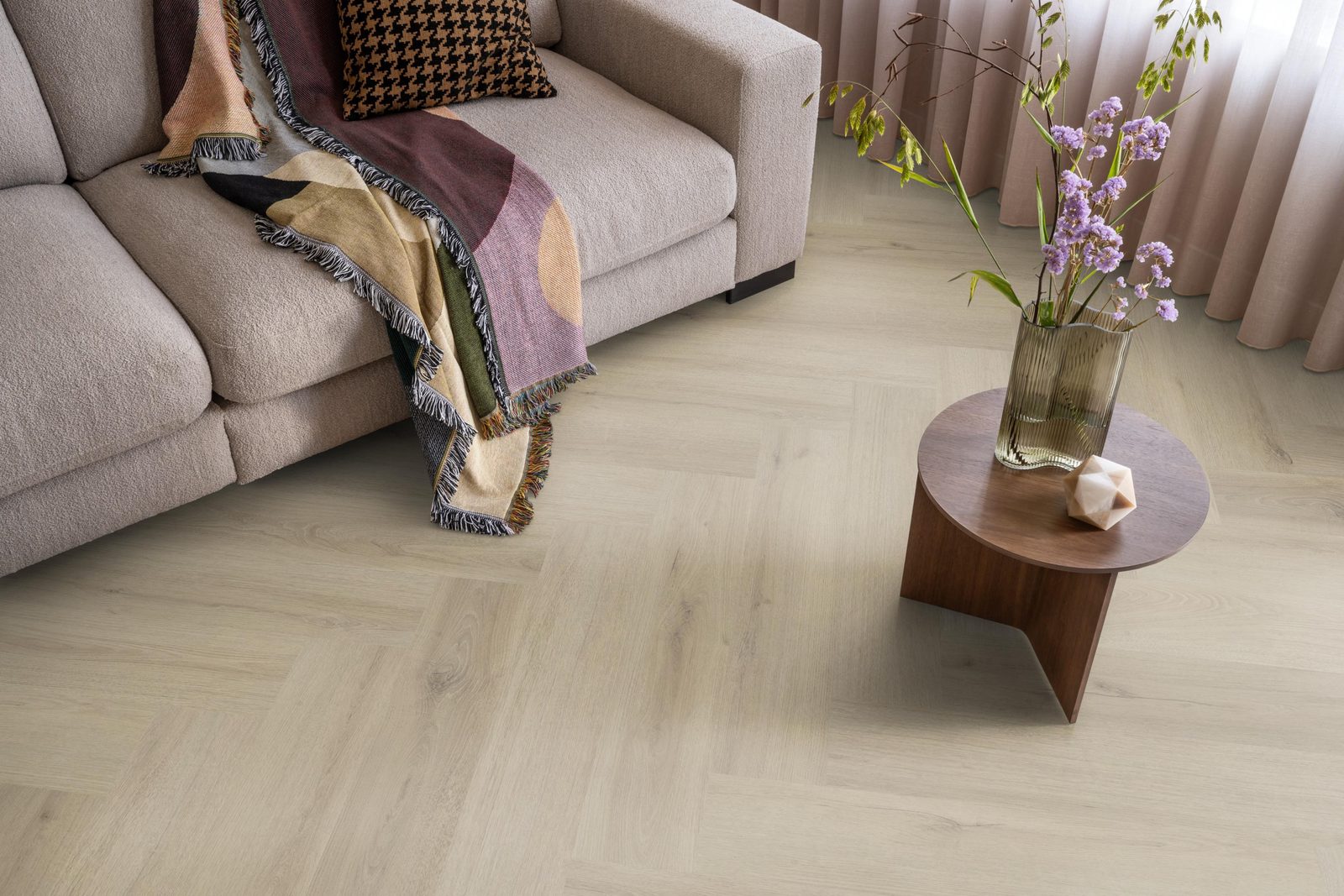Ambiant pvc visgraat klik Spigato XL Valento Beige – sfeerfoto