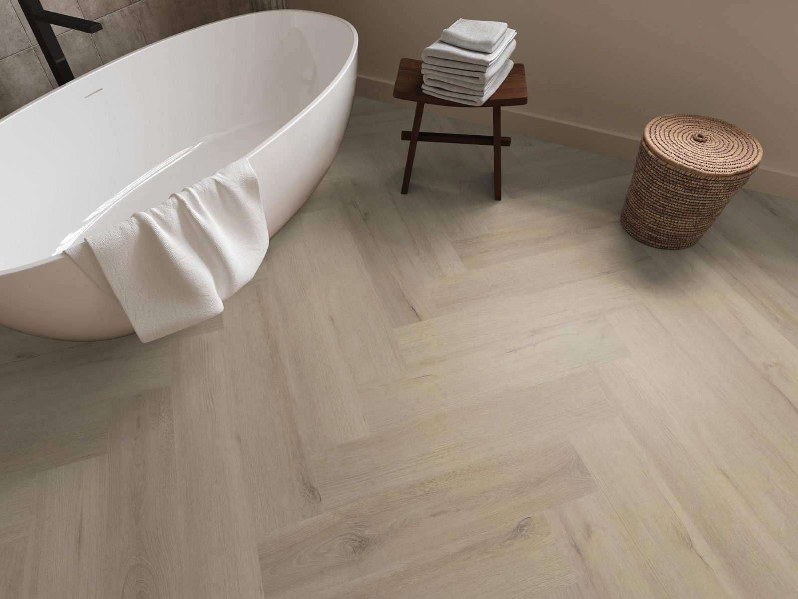 Ambiant pvc visgraat klik Spigato XL Valento Beige – sfeerfoto