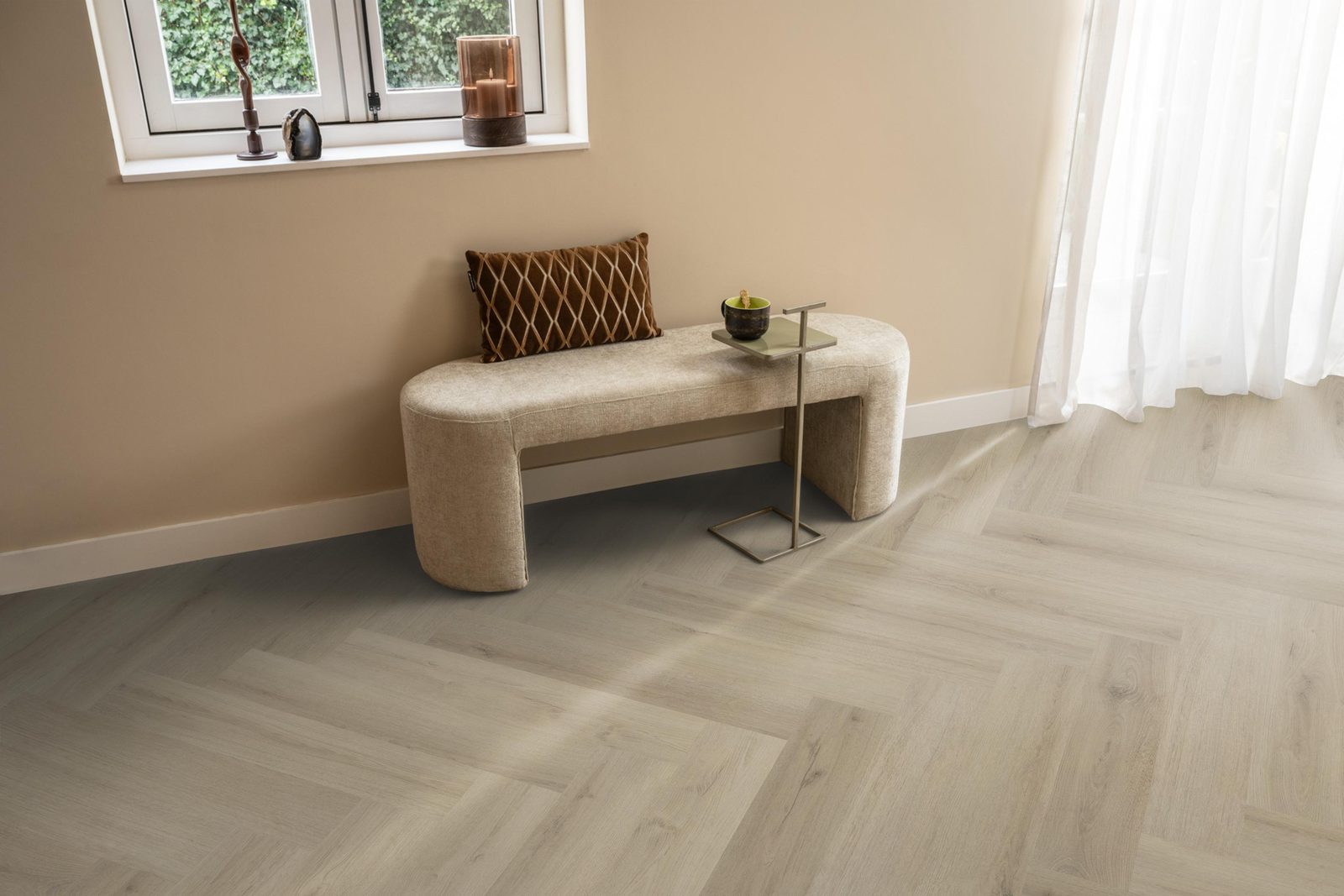 Ambiant pvc visgraat klik Spigato XL Valento Beige – sfeerfoto