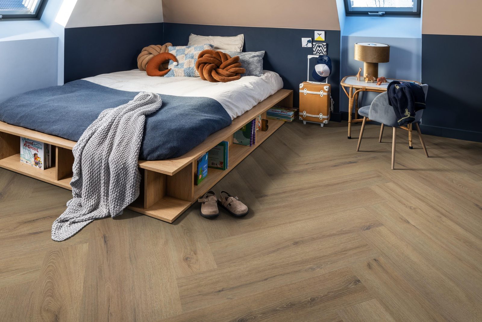Ambiant pvc visgraat klik Spigato XL Valento Light brown – sfeerfoto