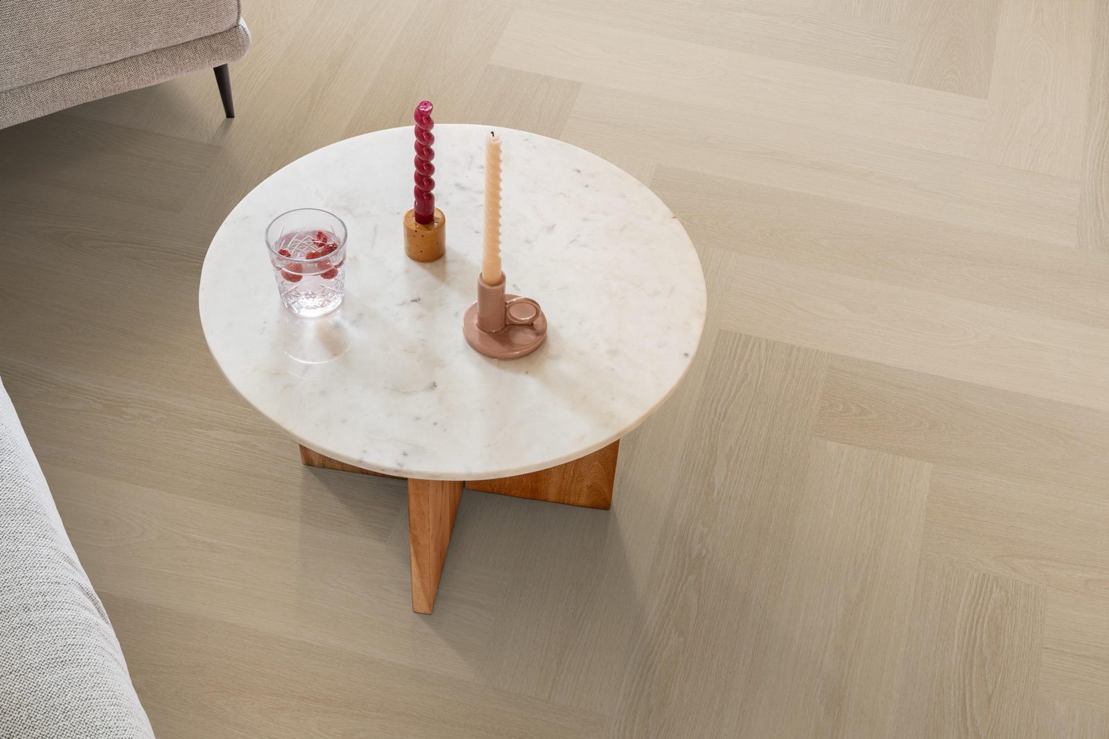 Ambiant pvc visgraat plak Spigato XL Soleno Natural – sfeerfoto