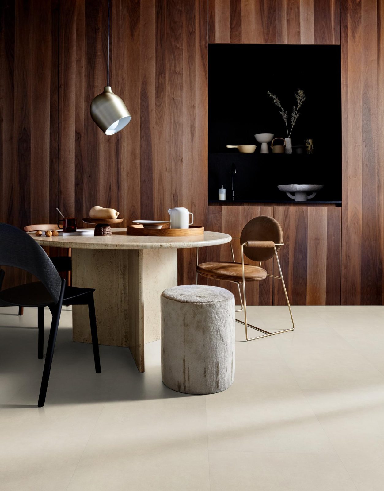 VTWONEN pvc klik tegel/betonlook Basic Natural – sfeerfoto