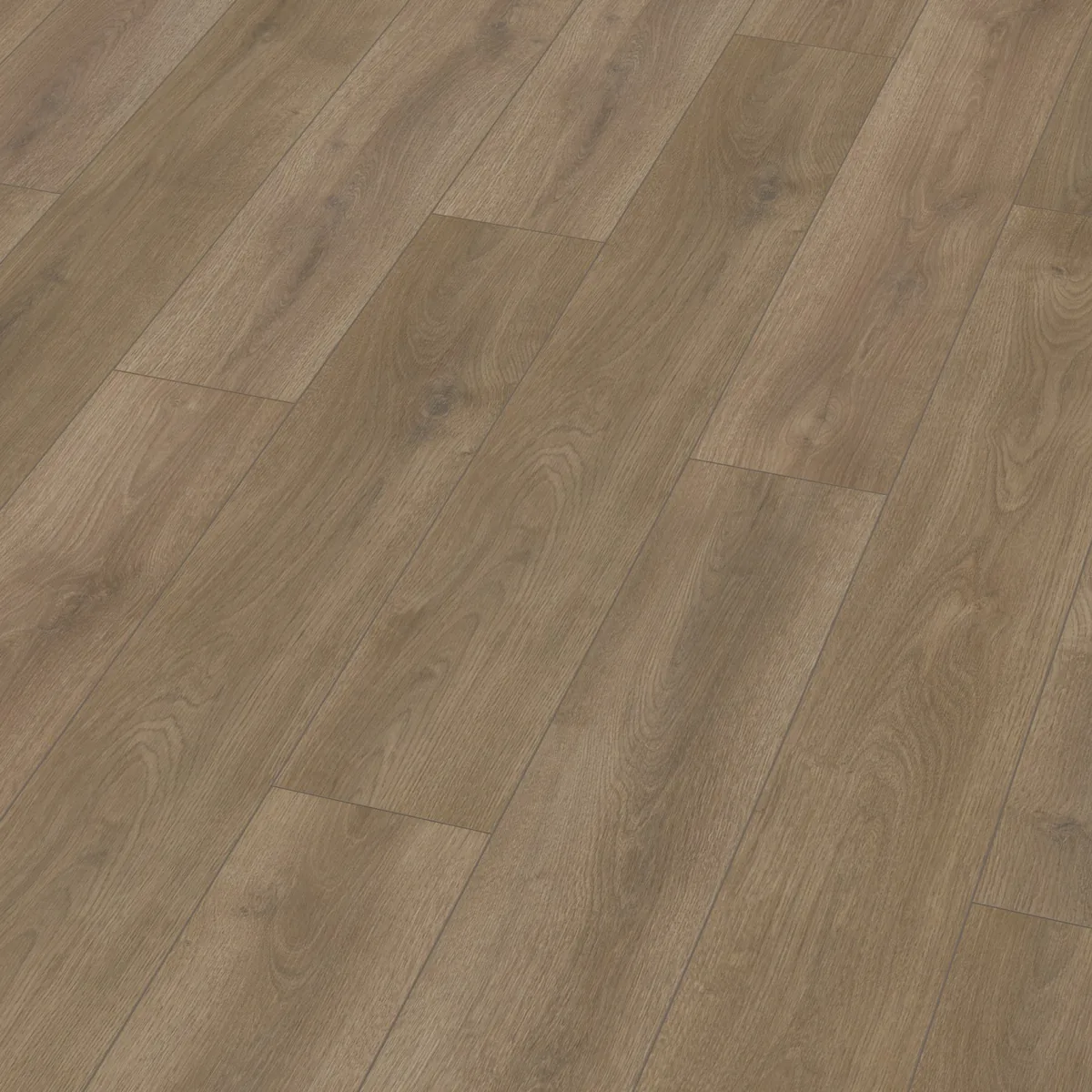 Woodside / Sunny oak smoky eiken, laminaat schuin van boven, met de naden tussen de planken zichtbaar