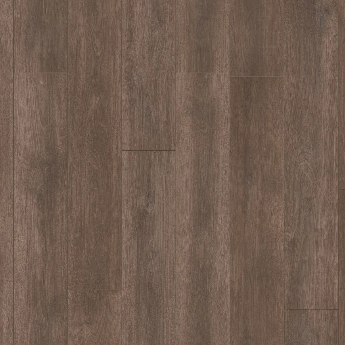 Woodside / Sunny oak donkerbruin eiken, laminaat gelegd, recht van boven gezien