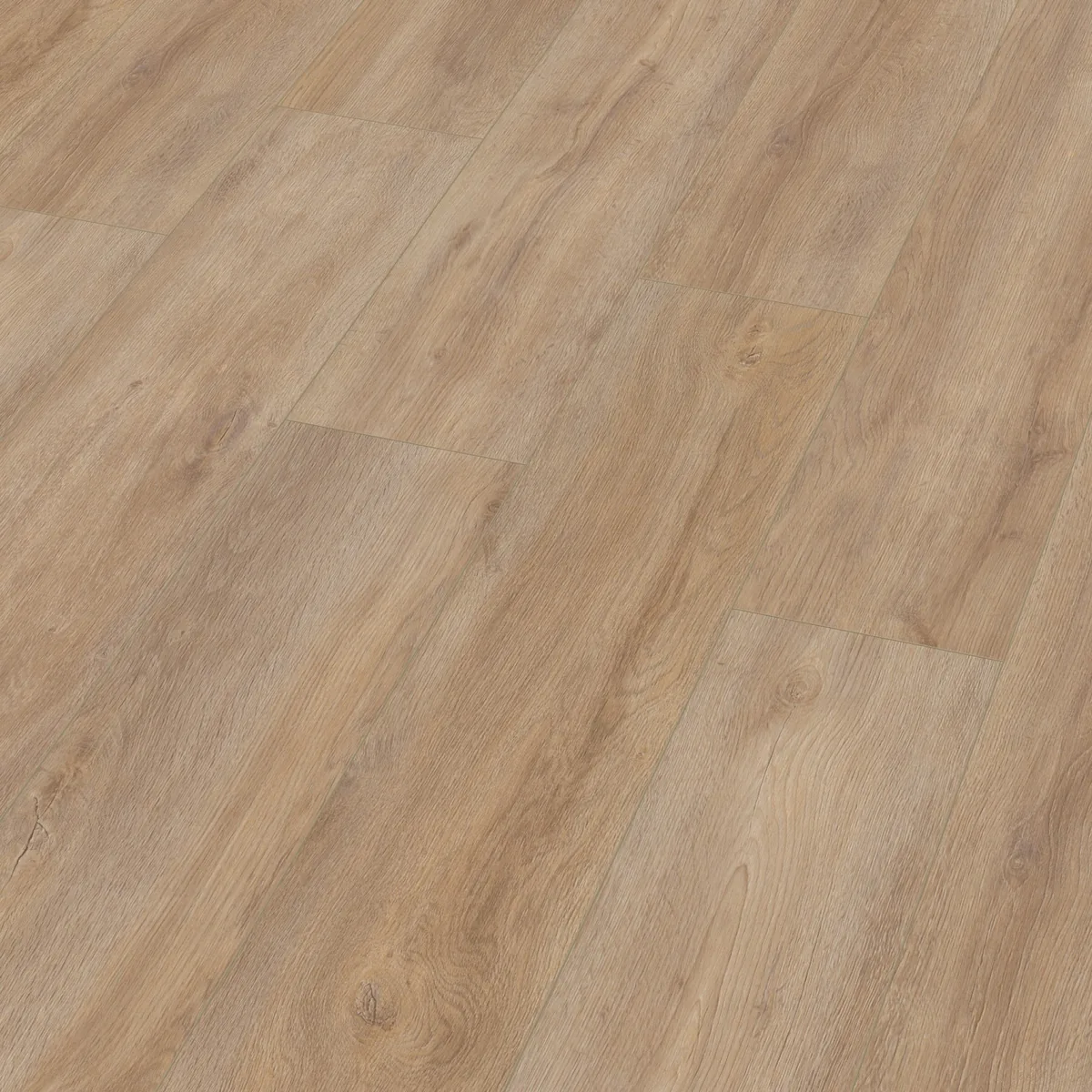 Norwood / Prestige oak warm eiken, laminaat schuin van boven, met de naden tussen de planken zichtbaar