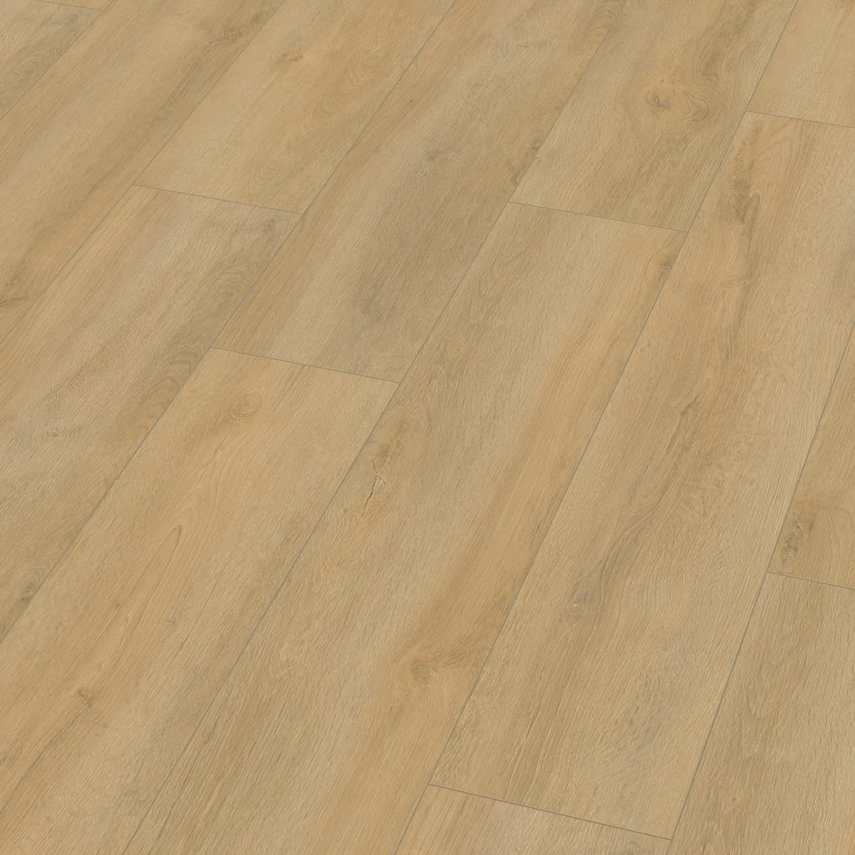Norwood / Prestige oak natuur eiken, laminaat schuin van boven, met de naden tussen de planken zichtbaar