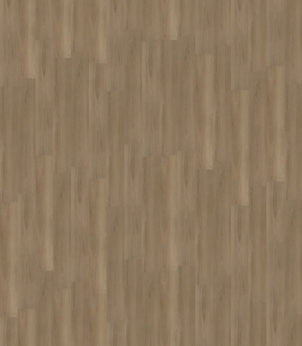 Brentford / Soleno Dark oak, plak pvc van dichtbij, de houtnerf in beeld