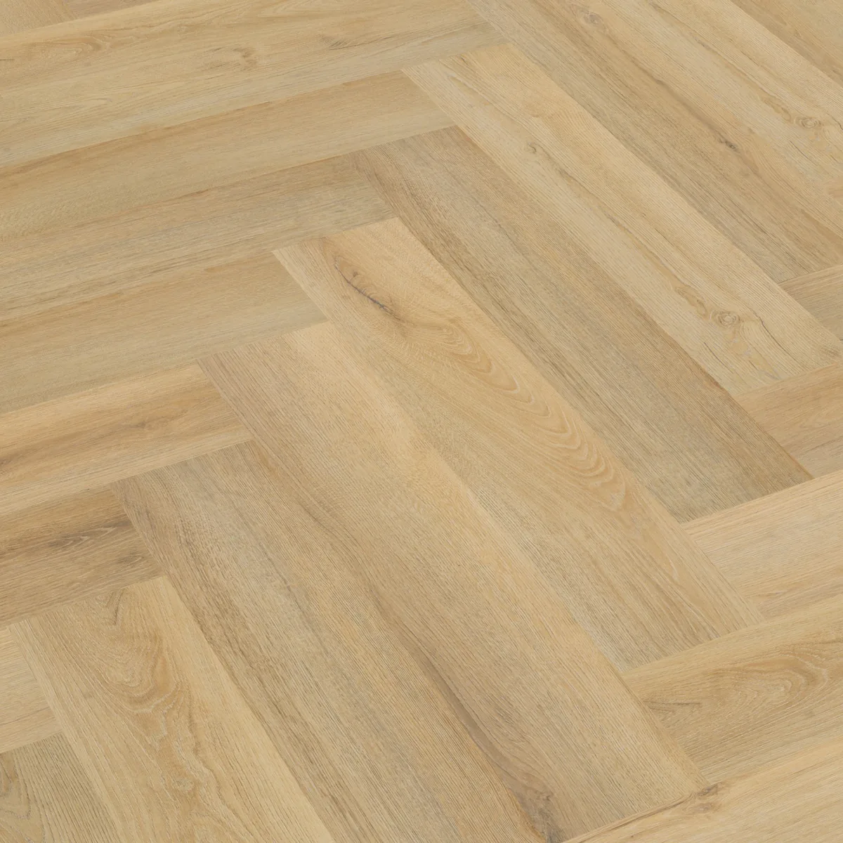 Greenford / Valento Natural, visgraat klik pvc schuin van boven, met het verspringende legverband in beeld