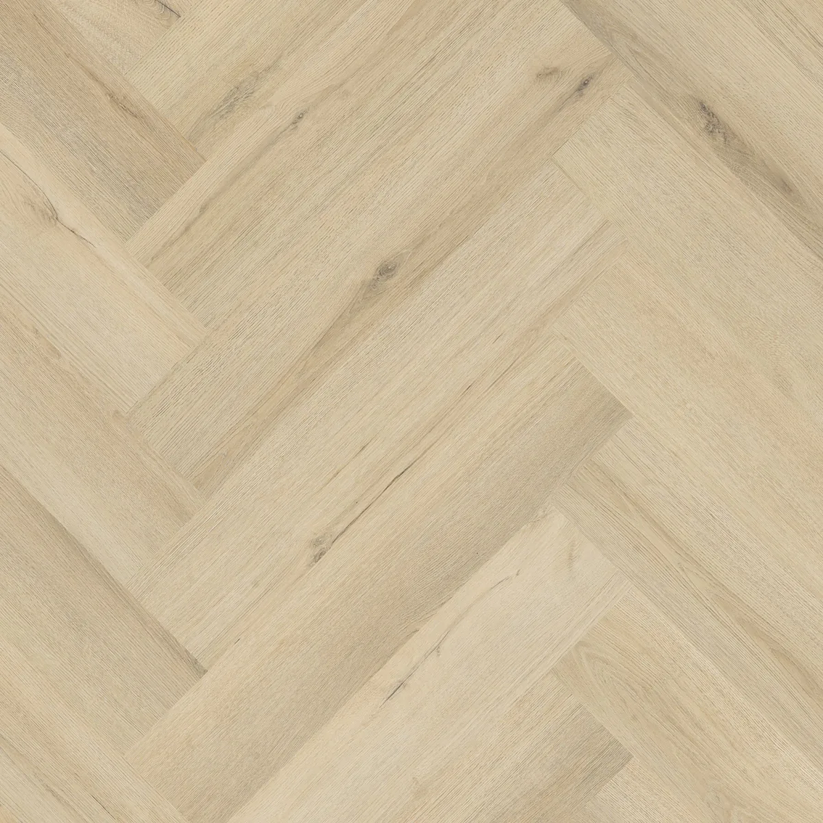 Greenford / Valento Warm beige, visgraat klik pvc gelegd, recht van boven gezien