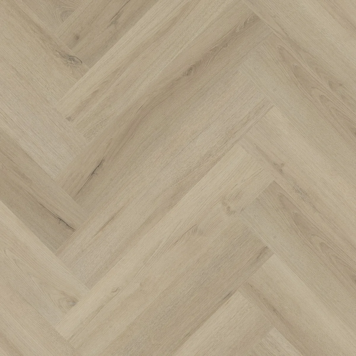 Greenford / Valento Beige, visgraat klik pvc gelegd, recht van boven gezien