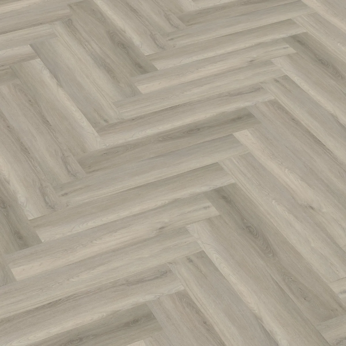 YUP / Spigato Grey, visgraat klik pvc schuin van boven, met het verspringende legverband in beeld