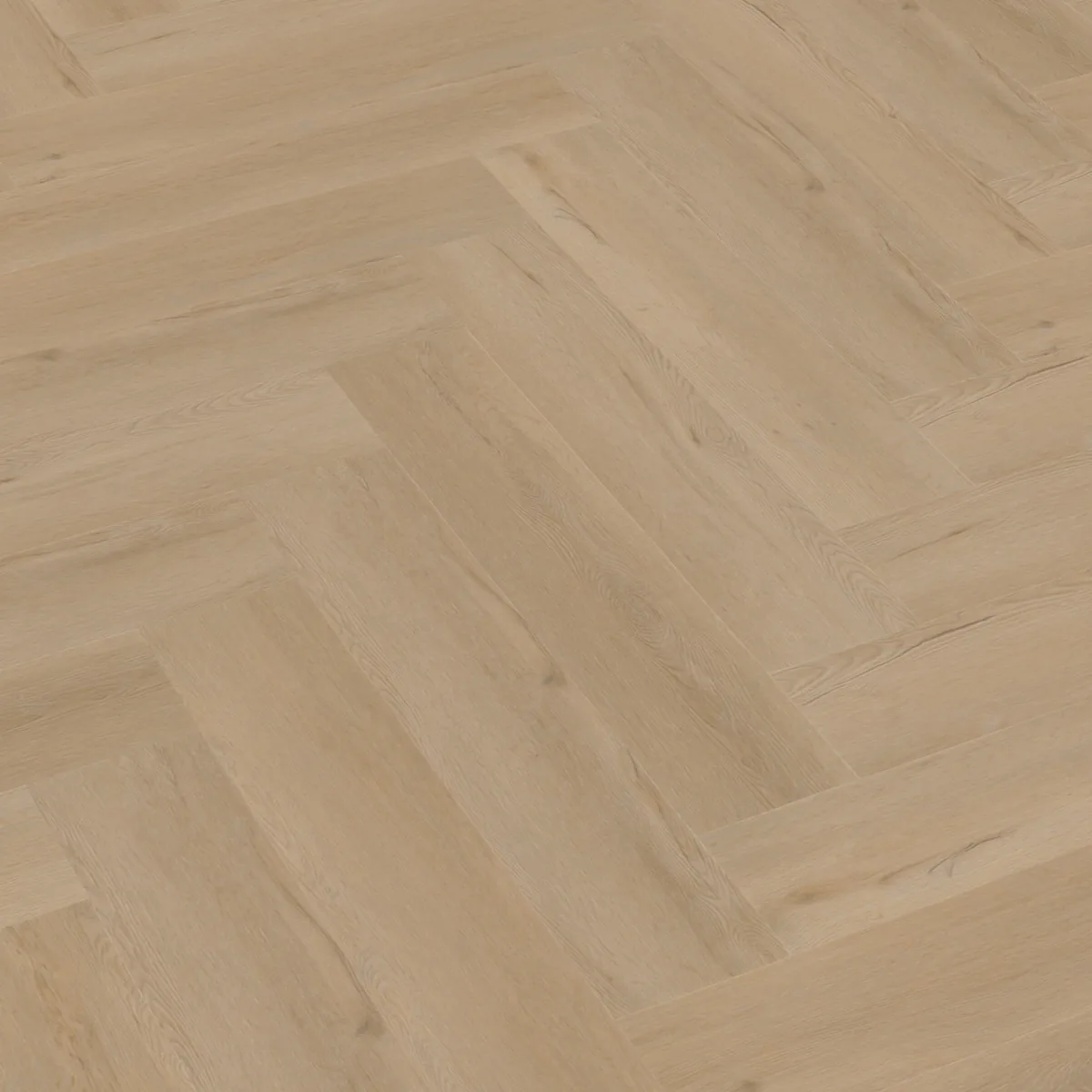 Leyton / Vivero Beige, visgraat klik pvc schuin van boven, met het verspringende legverband in beeld