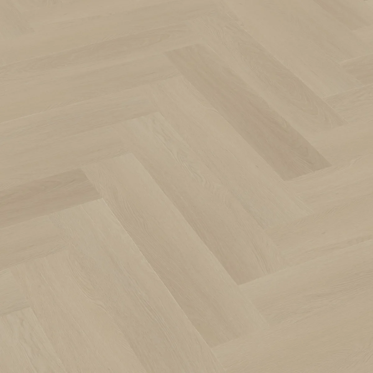 Fulham / Estino beige, visgraat plak pvc schuin van boven, met het verspringende legverband in beeld