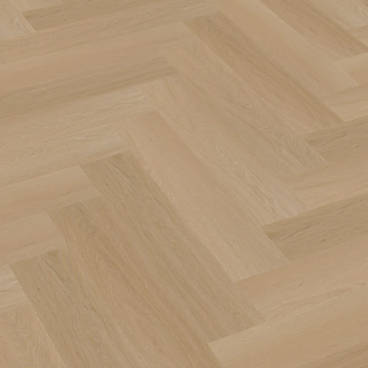 Fulham / Estino Natural oak, visgraat klik pvc schuin van boven, met het verspringende legverband in beeld