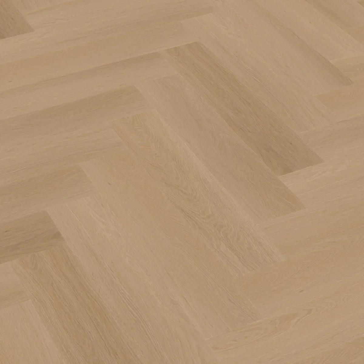 Fulham / Estino Dark oak, visgraat klik pvc schuin van boven, met het verspringende legverband in beeld