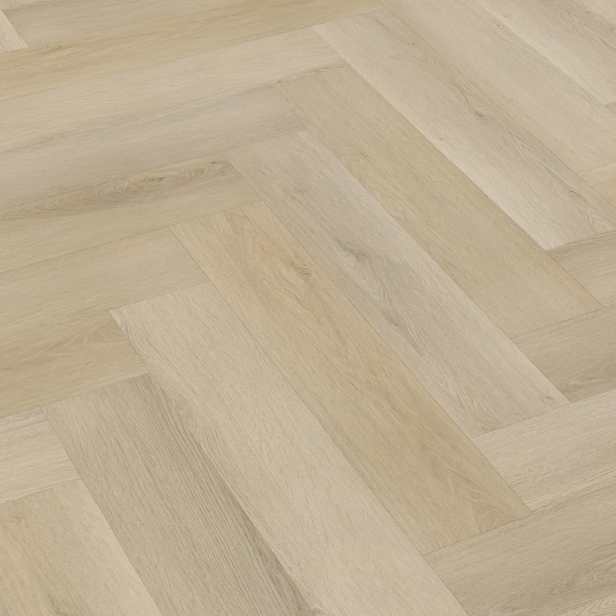 Mayfair / Marento light oak, EVC-vloer schuin van boven, met het verspringende legverband in beeld