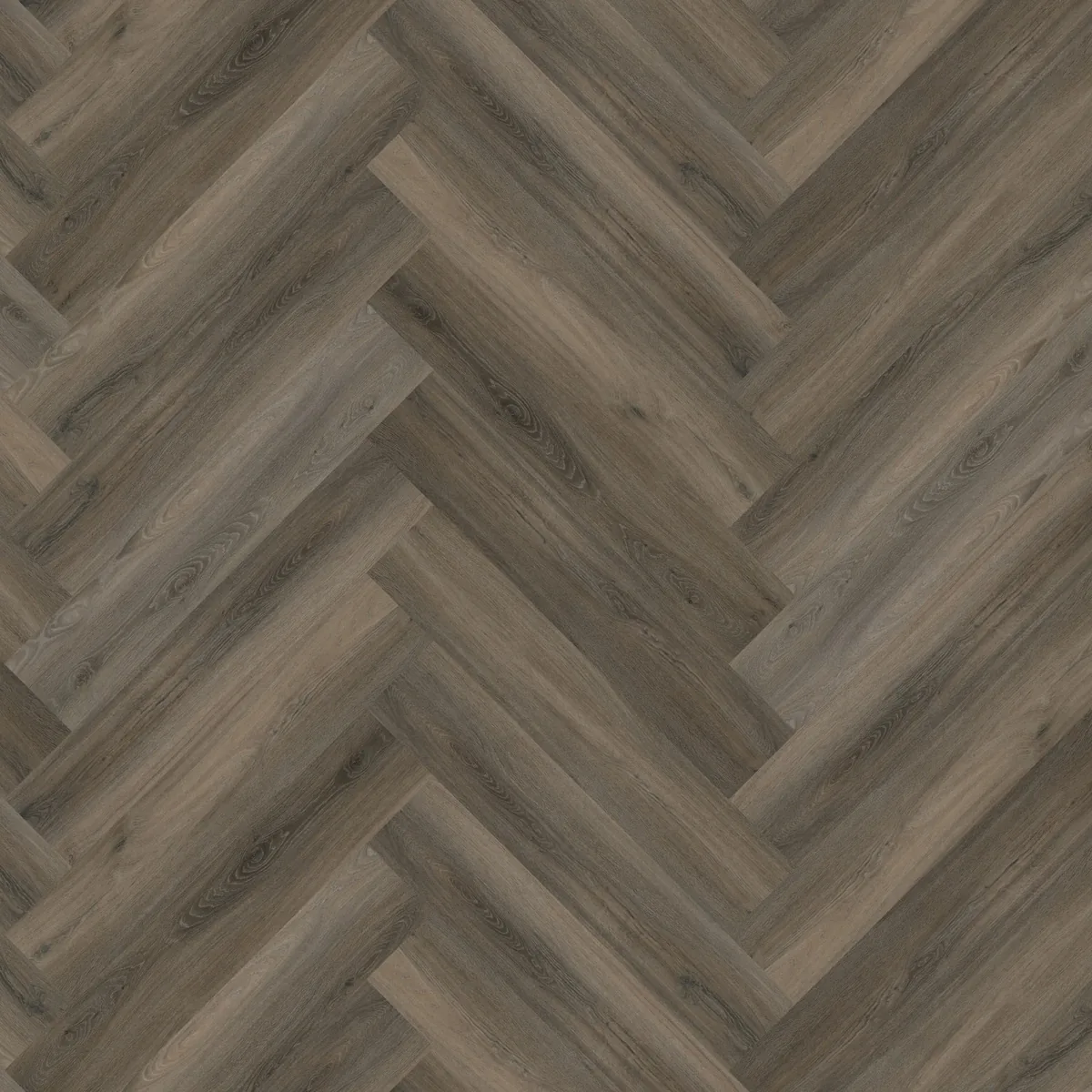YUP / Spigato dark grey, visgraat plak pvc gelegd, recht van boven gezien