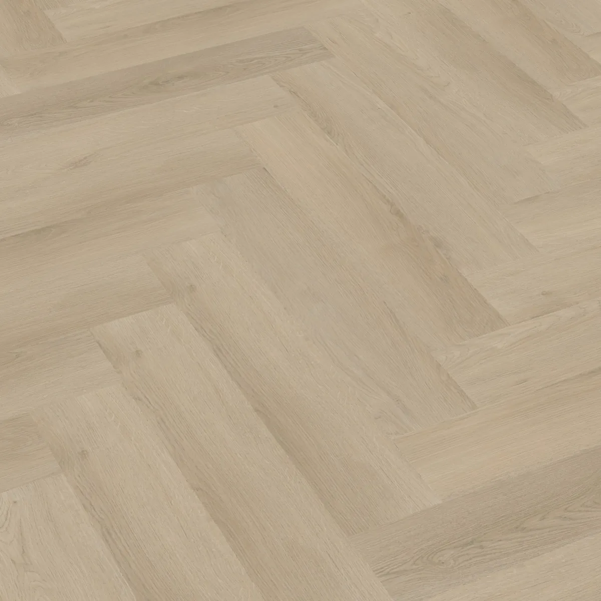 Merton / Navaro beige, visgraat plak pvc schuin van boven, met het verspringende legverband in beeld