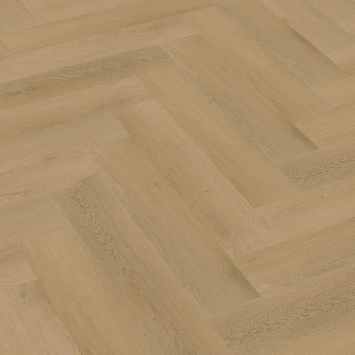 Merton / Navaro light oak, visgraat plak pvc schuin van boven, met het verspringende legverband in beeld
