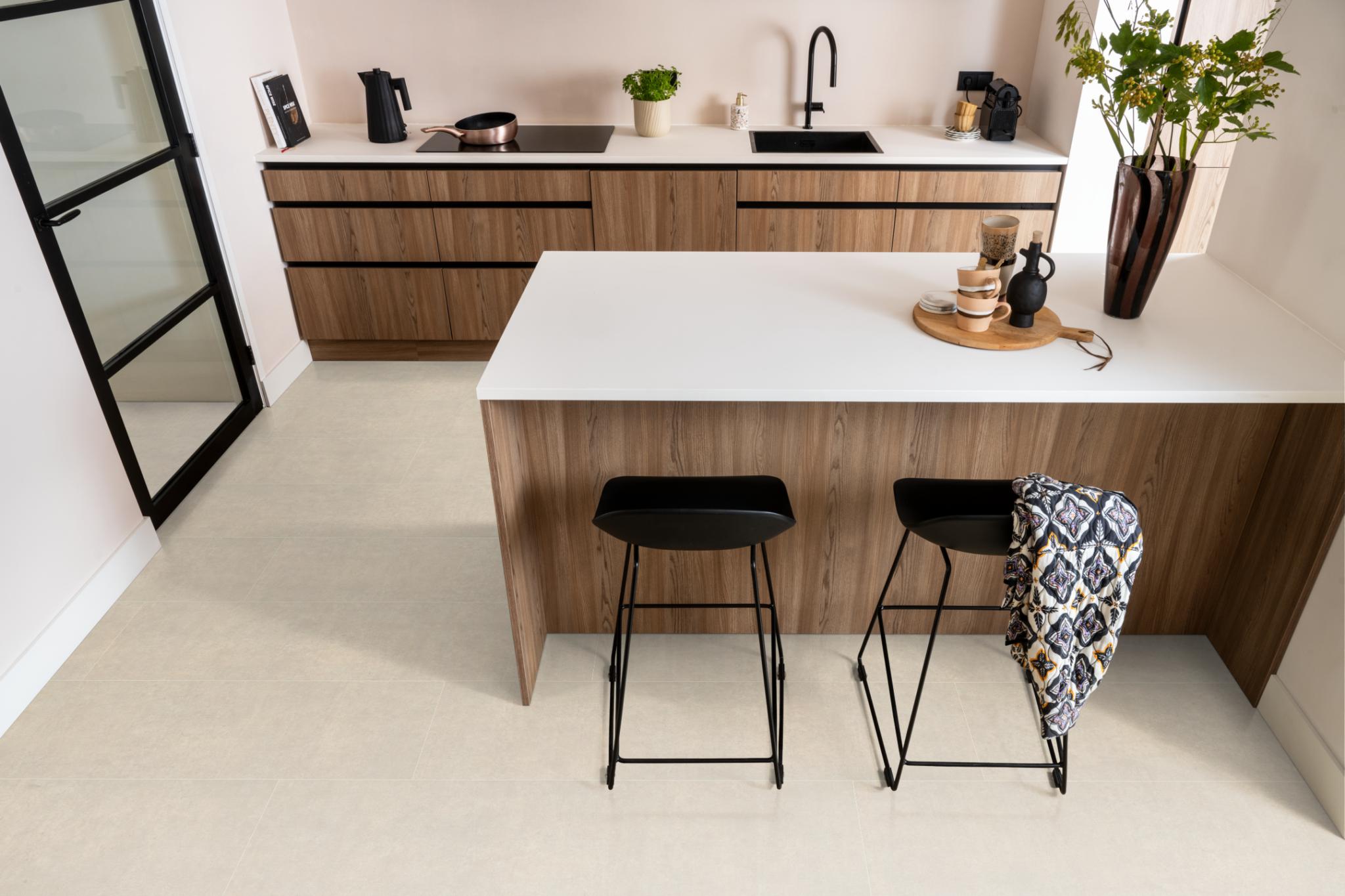 Laminaat Gigafloor Kingsbridge Beton Creme Tegel/Betonlook + legservice - Afbeelding 9