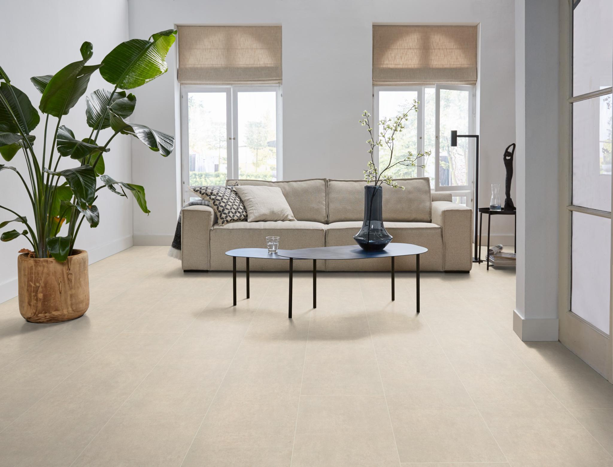 Laminaat Gigafloor Kingsbridge Beton Creme Tegel/Betonlook + legservice - Afbeelding 4