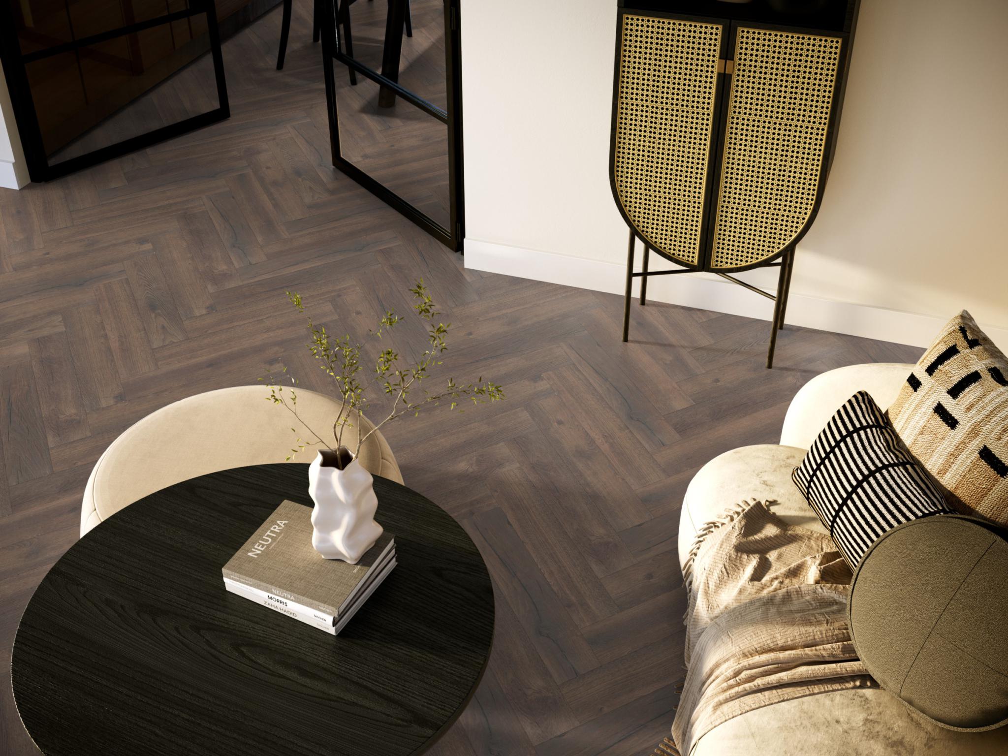 Laminaat Ambiant Marquant eiken donker gerookt visgraat - Afbeelding 13