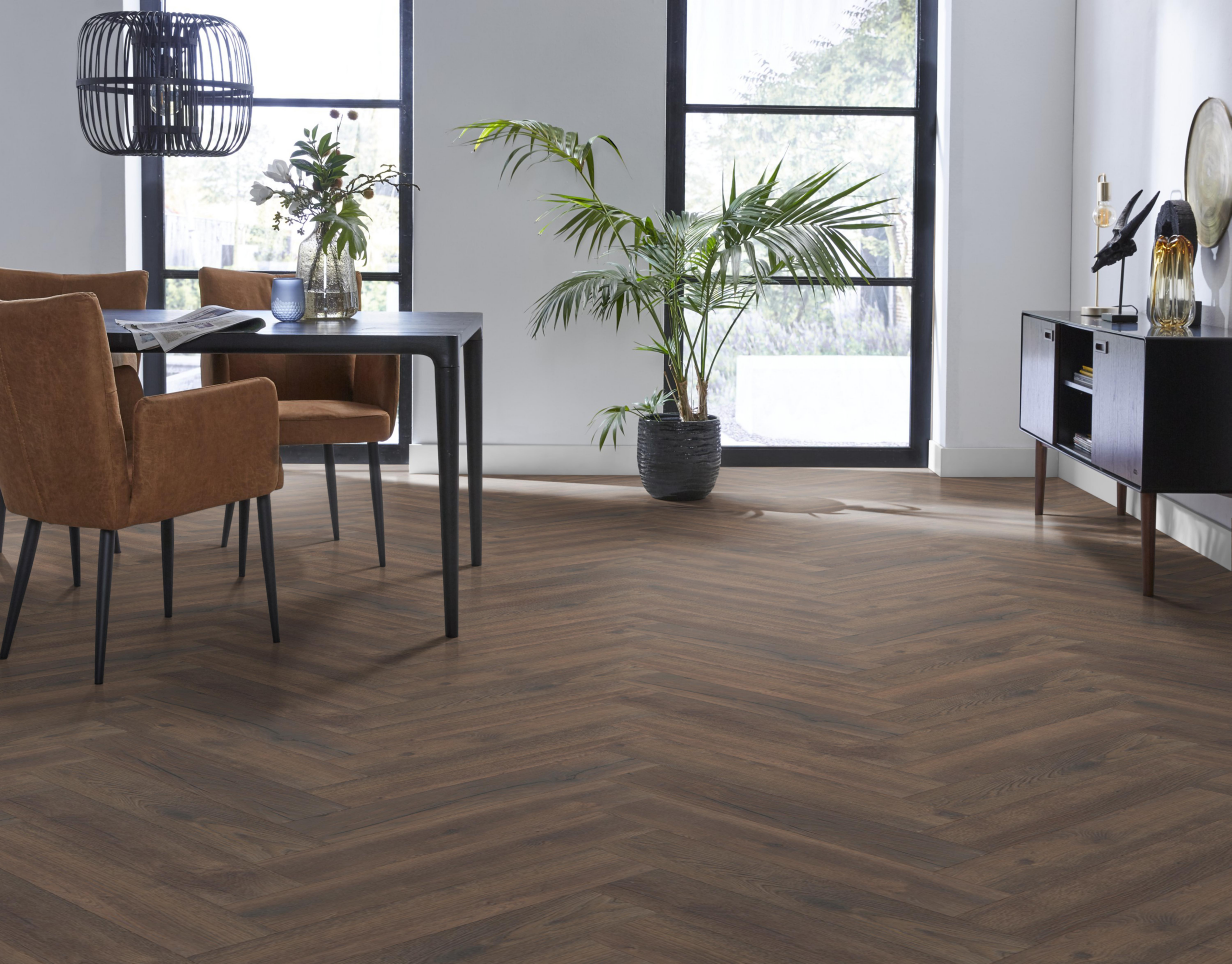 Laminaat Ambiant Marquant eiken donker gerookt visgraat - Afbeelding 6