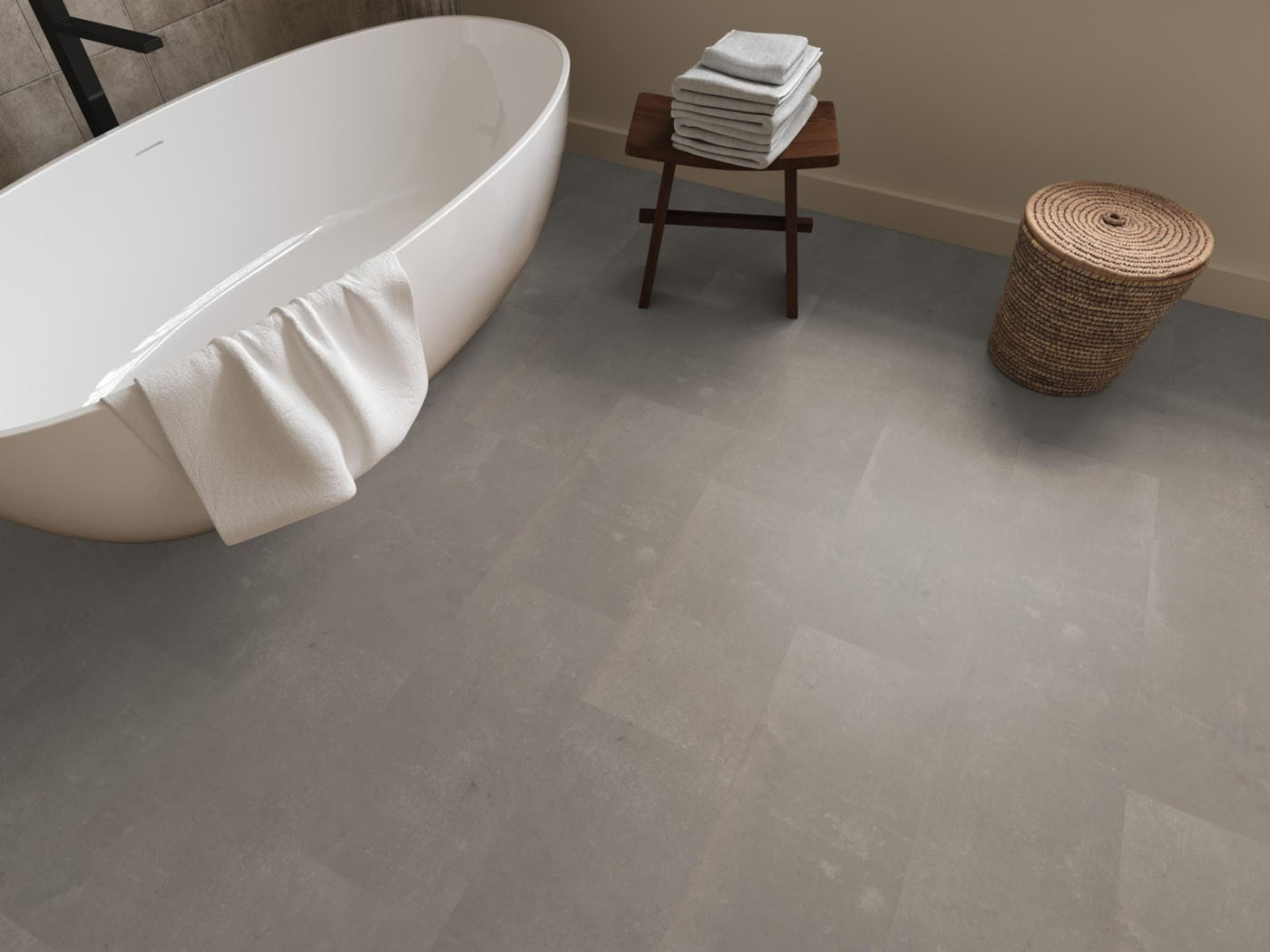 Ambiant pvc plak tegel/betonlook Piero taupe - Afbeelding 6