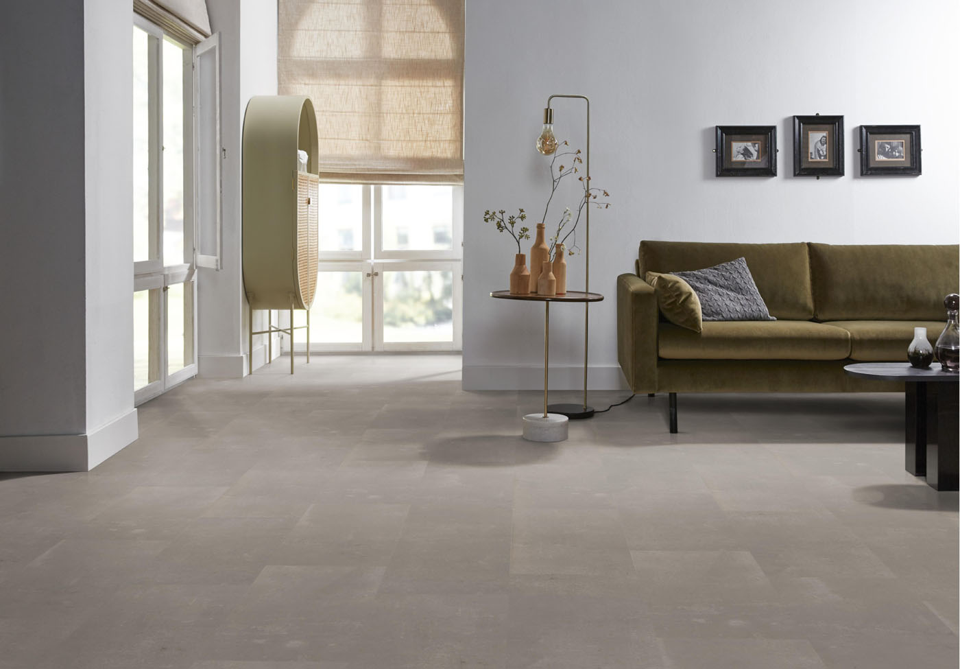 Ambiant pvc plak tegel/betonlook Piero taupe - Afbeelding 5
