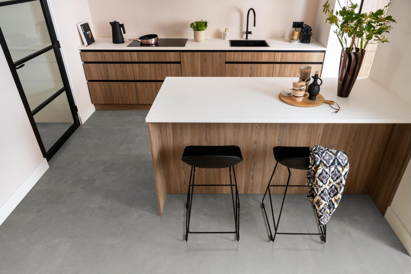 Ambiant pvc plak tegel/betonlook Ceramo grey - Afbeelding 7