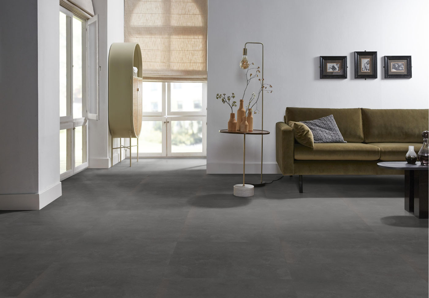 Ambiant pvc plak tegel/betonlook Ceramo anthracite - Afbeelding 3