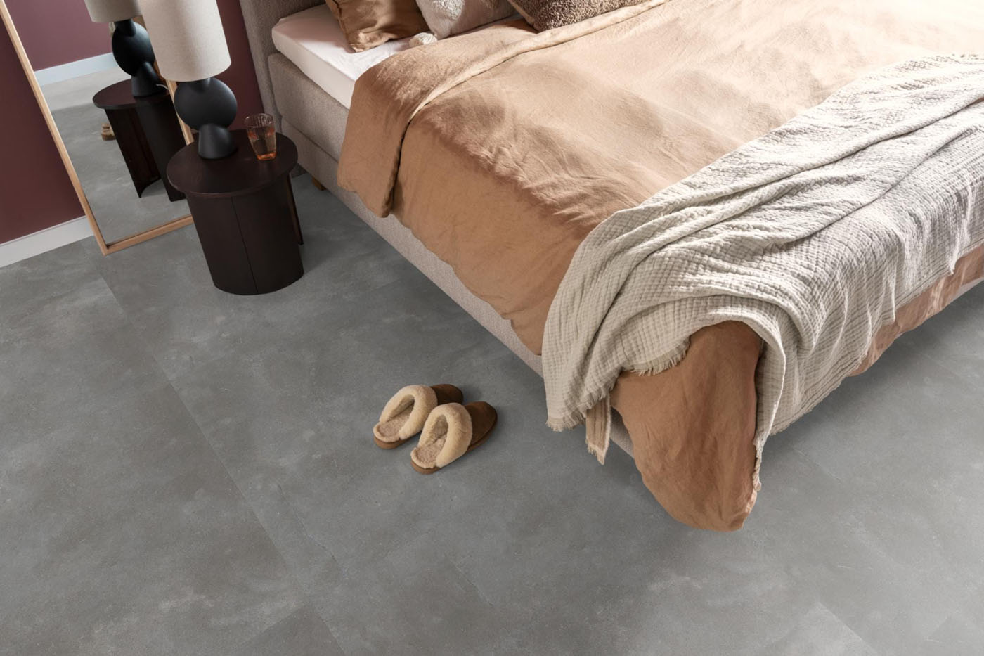 Gigafloor plak pvc tegel/betonlook Ealing XL dark grey - Afbeelding 6